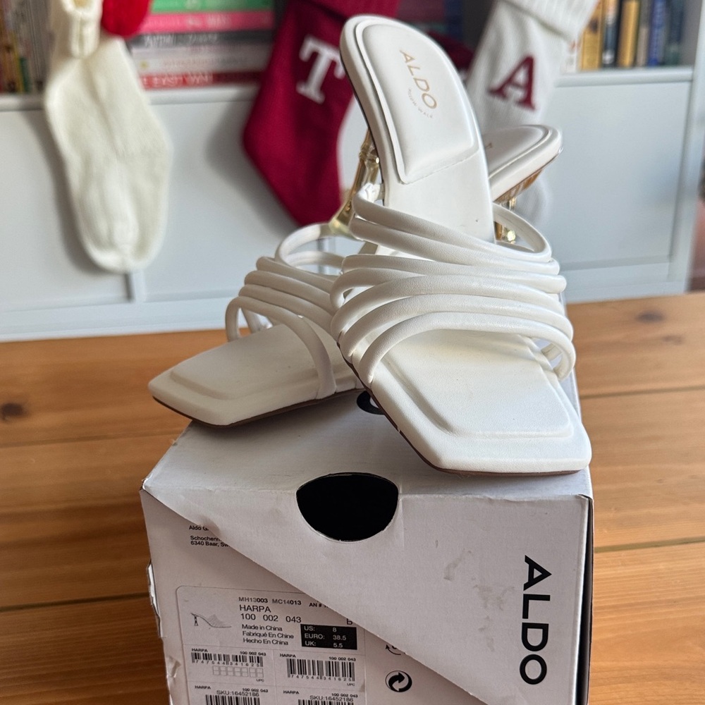 ALDO Women's White Strappy Heels